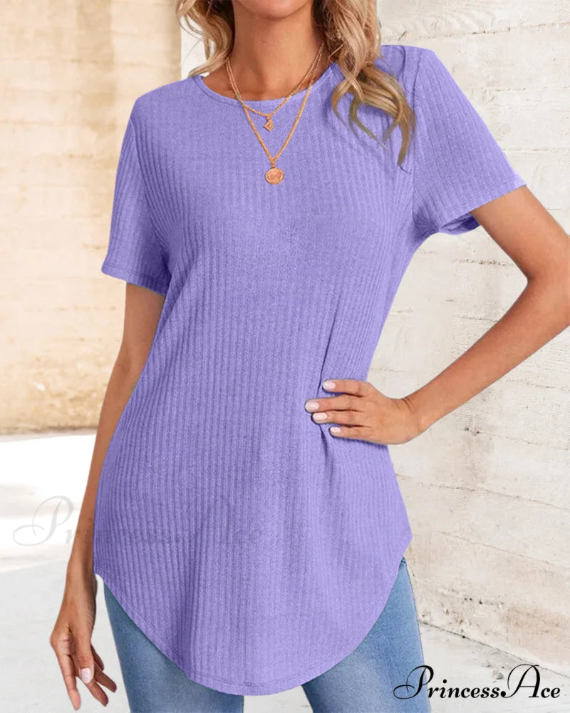 Color Casual Solid - T-Shirt Back Single-Breasted