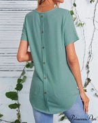 Color Casual Solid - T-Shirt Back Single-Breasted