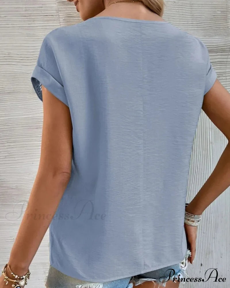 Color Cutout Solid T-shirt