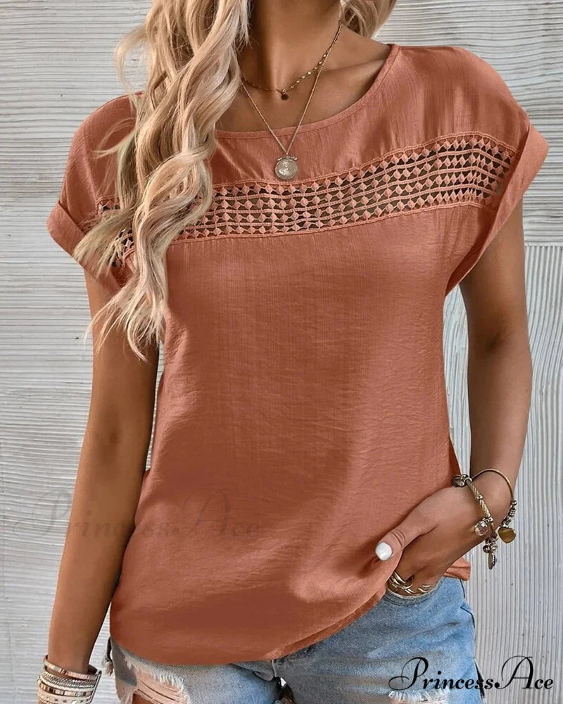 Color Cutout Solid T-shirt