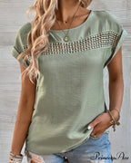 Color Cutout Solid T-shirt