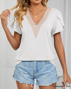 Color Ruffle Arm Solid T-Shirt