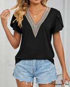 Color Ruffle Arm Solid T-Shirt