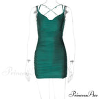 Color Ruffled Off Shoulder Mini Dress