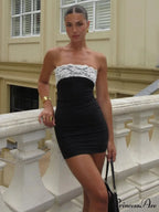 Colorful Bandeau Celebration Mini Dress