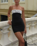 Colorful Bandeau Celebration Mini Dress