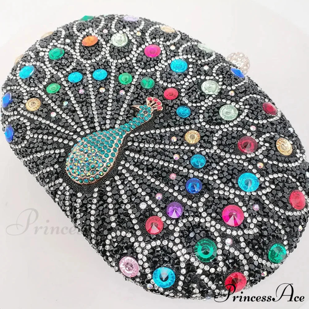 Colorful Design Gemstone Night Rhinestone Shoulder Clutch Bag