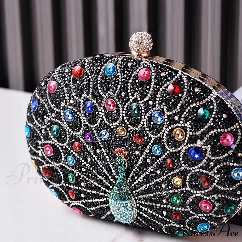 Colorful Design Gemstone Night Rhinestone Shoulder Clutch Bag