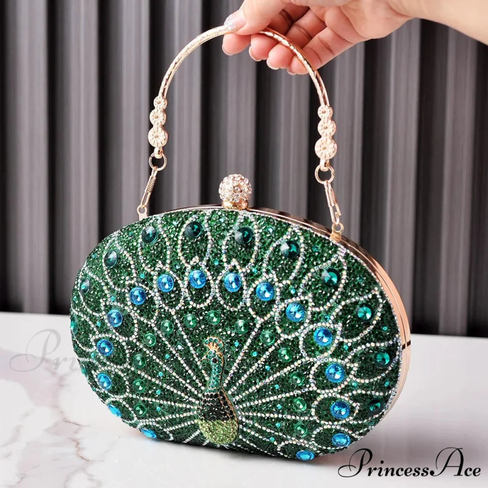 Colorful Design Gemstone Night Rhinestone Shoulder Clutch Bag