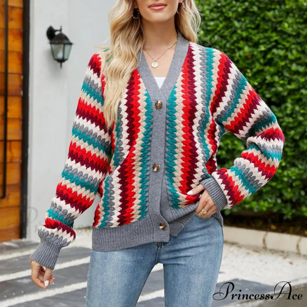 Colorful Knitted Cardigan