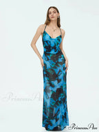 Colorful Suspender Open-Back Flower Dress