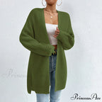 Colour Knitted Solid Cardigan