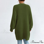 Colour Knitted Solid Cardigan