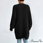 Colour Knitted Solid Cardigan