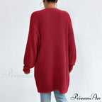 Colour Knitted Solid Cardigan