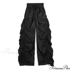 Comfortable Black Baggy High-Waist Halloween Pants