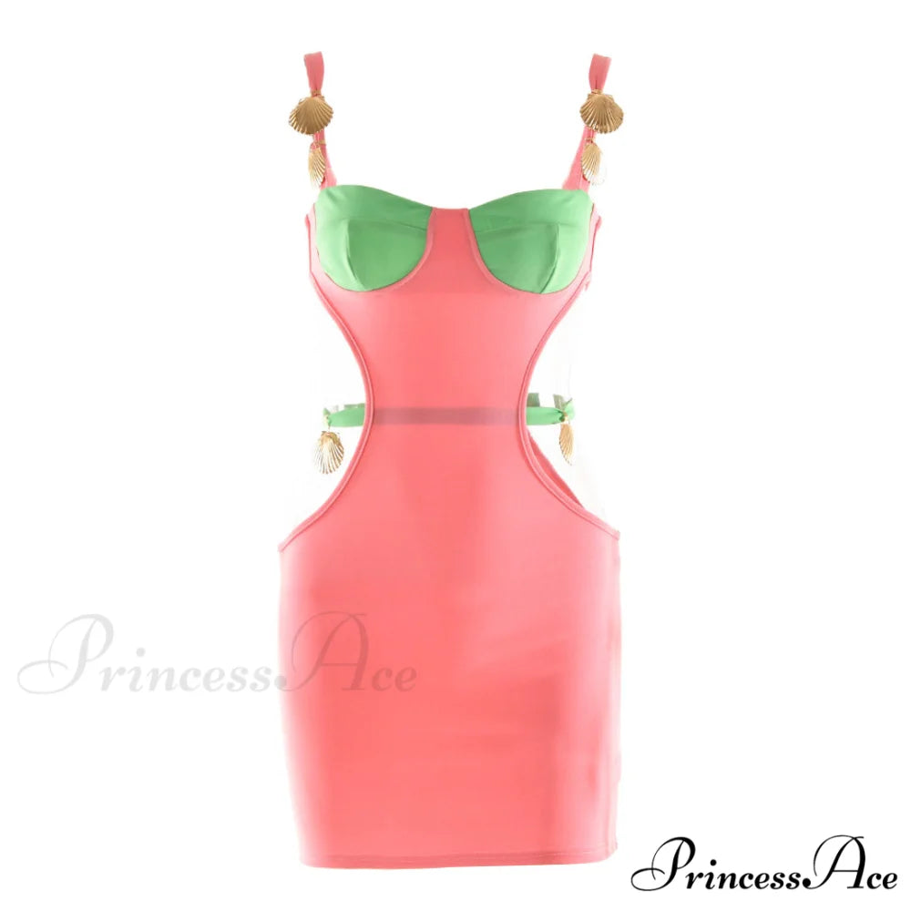 Contrast Color Rib Knit Modern Long Sleeve Cardigan - Pink