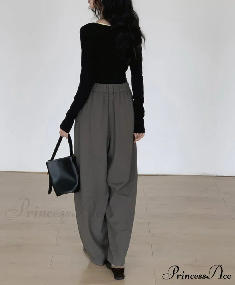 Contrast Trim Long Trendy Sleeve Asymmetrical Top