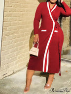 Contrast Waist Graceful Vintage Tailored Pants