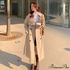 Cool Long Trench Removable Sailor Collar Pockets Belt Runway Fashion Luxury Designer Stylish Coat