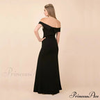 Coralie Off Shoulder Charming Front Slit Dress