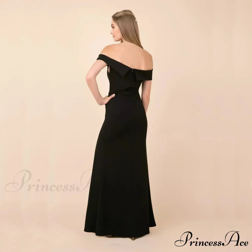 Coralie Off Shoulder Charming Front Slit Dress