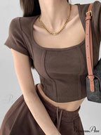 Corset Square Graceful Neck Shirt