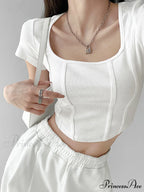 Corset Square Graceful Neck Shirt