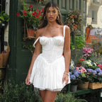 Cottagecore Grunge Lace Corset Mini Dress