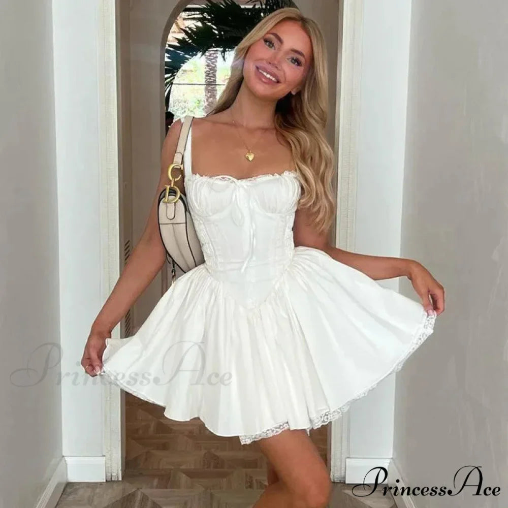 Cottagecore Grunge Lace Corset Mini Dress