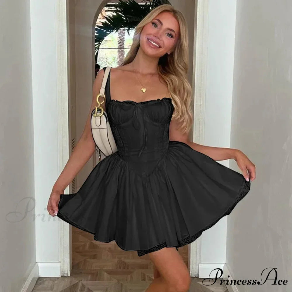 Cottagecore Grunge Lace Corset Mini Dress