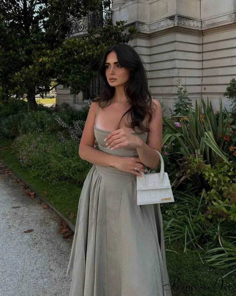 Cottagecore Hem Birthday Pleated Fairy Slip Corset Sun Gown Midi Dress