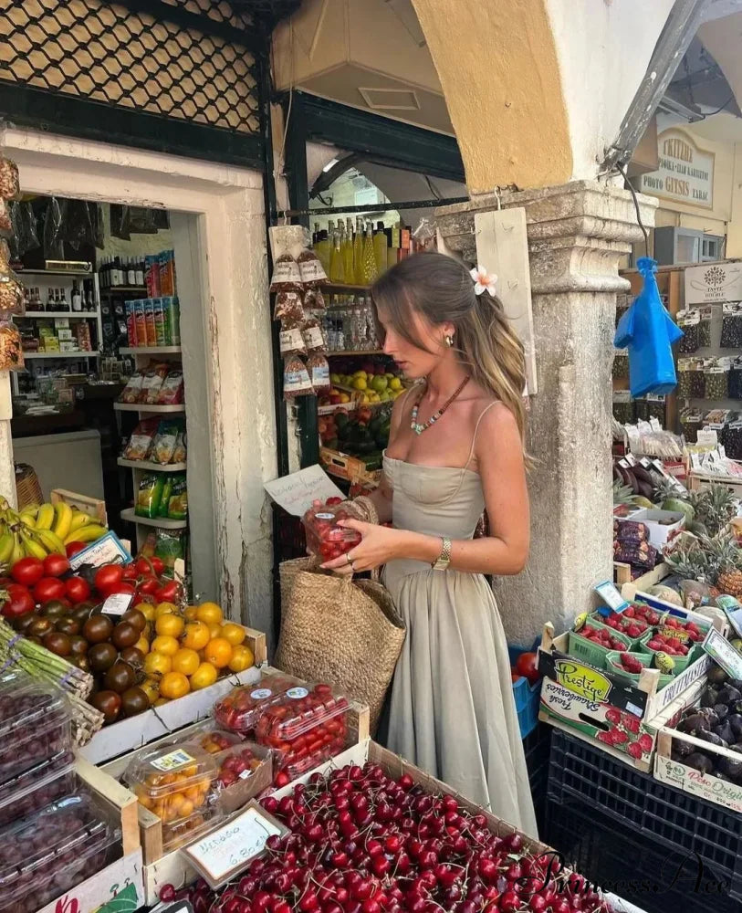 Cottagecore Hem Birthday Pleated Fairy Slip Corset Sun Gown Midi Dress