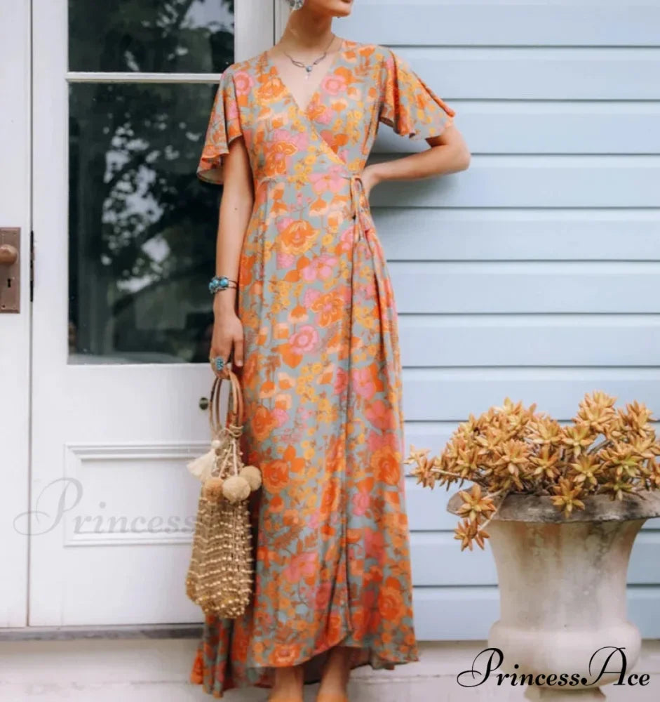 Cotton Amber Floral Bohemian Dress