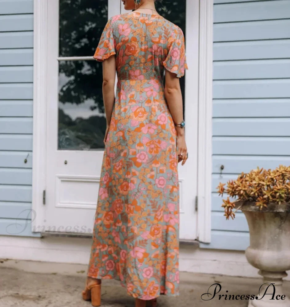 Cotton Amber Floral Bohemian Dress