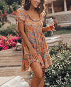 Cotton Amber Floral Bohemian Dress