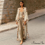 Cotton Flower Pattern Kimono Cover-up