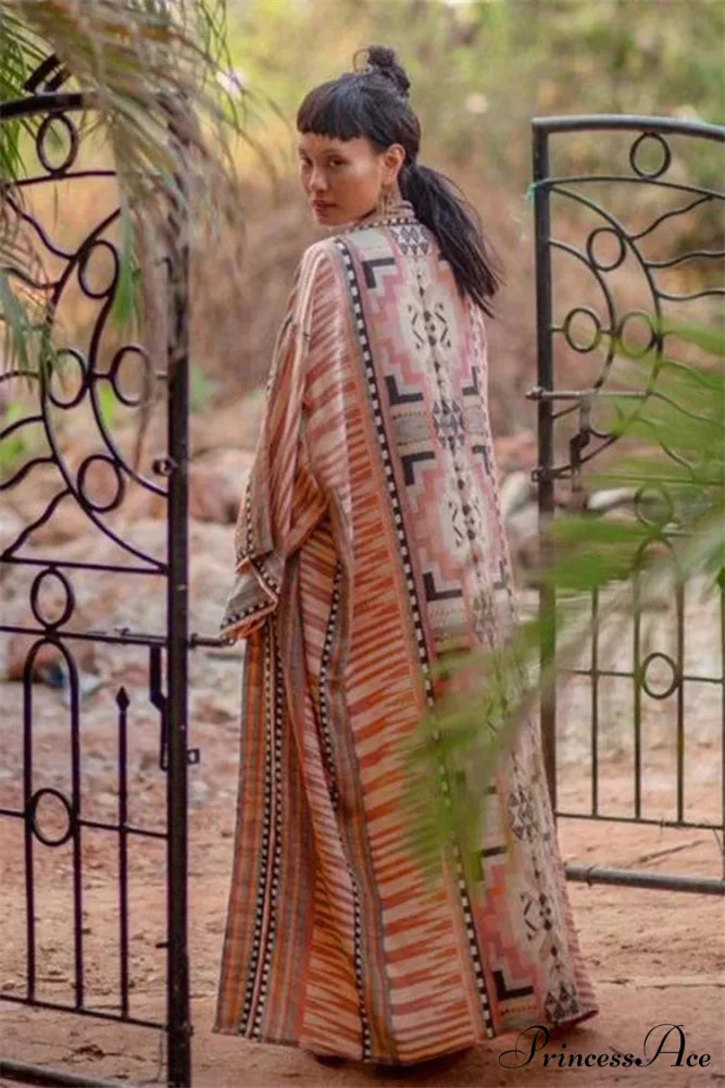 Cotton Flower Pattern Kimono Cover-up