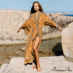 Cotton Flower Pattern Kimono Cover-up