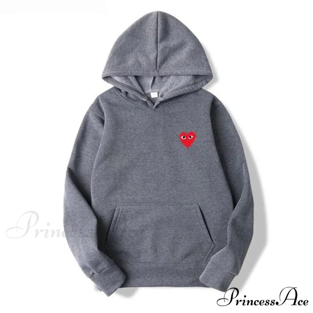 Cotton Heart-Eye Printed Fall/Winter Casual Hoodies