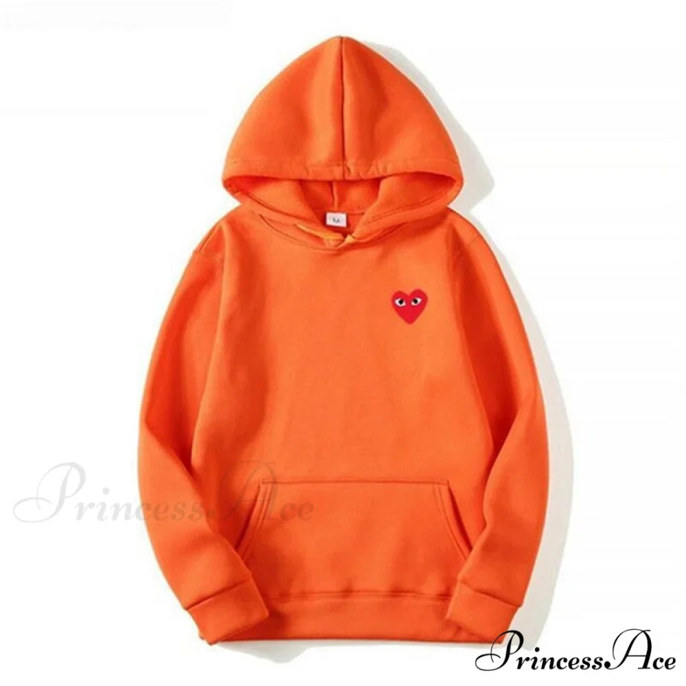 Cotton Heart-Eye Printed Fall/Winter Casual Hoodies