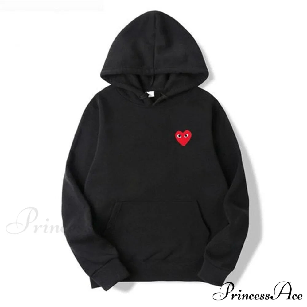Cotton Heart-Eye Printed Fall/Winter Casual Hoodies