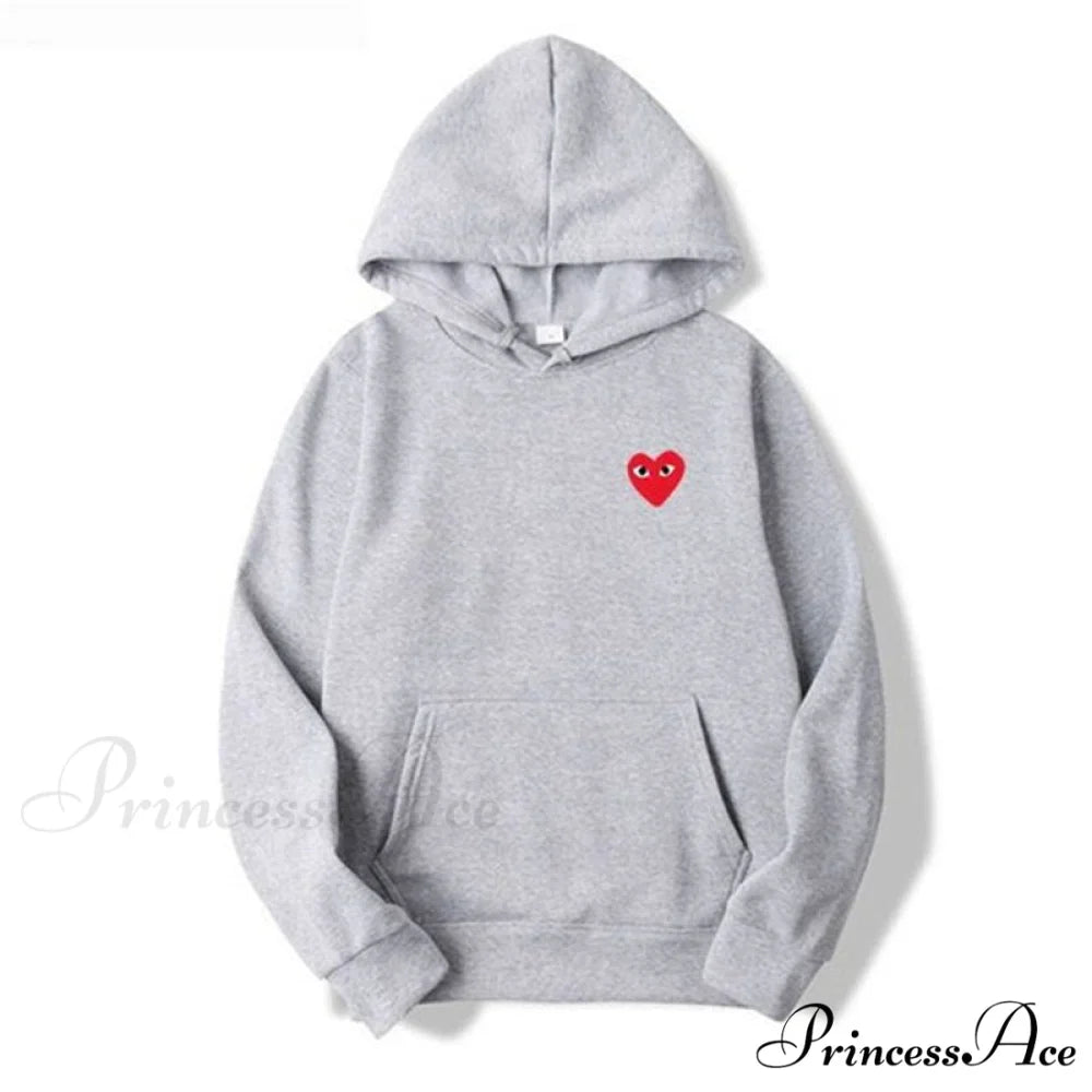Cotton Heart-Eye Printed Fall/Winter Casual Hoodies