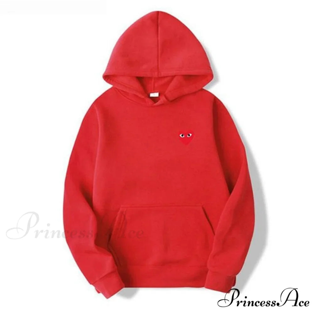 Cotton Heart-Eye Printed Fall/Winter Casual Hoodies