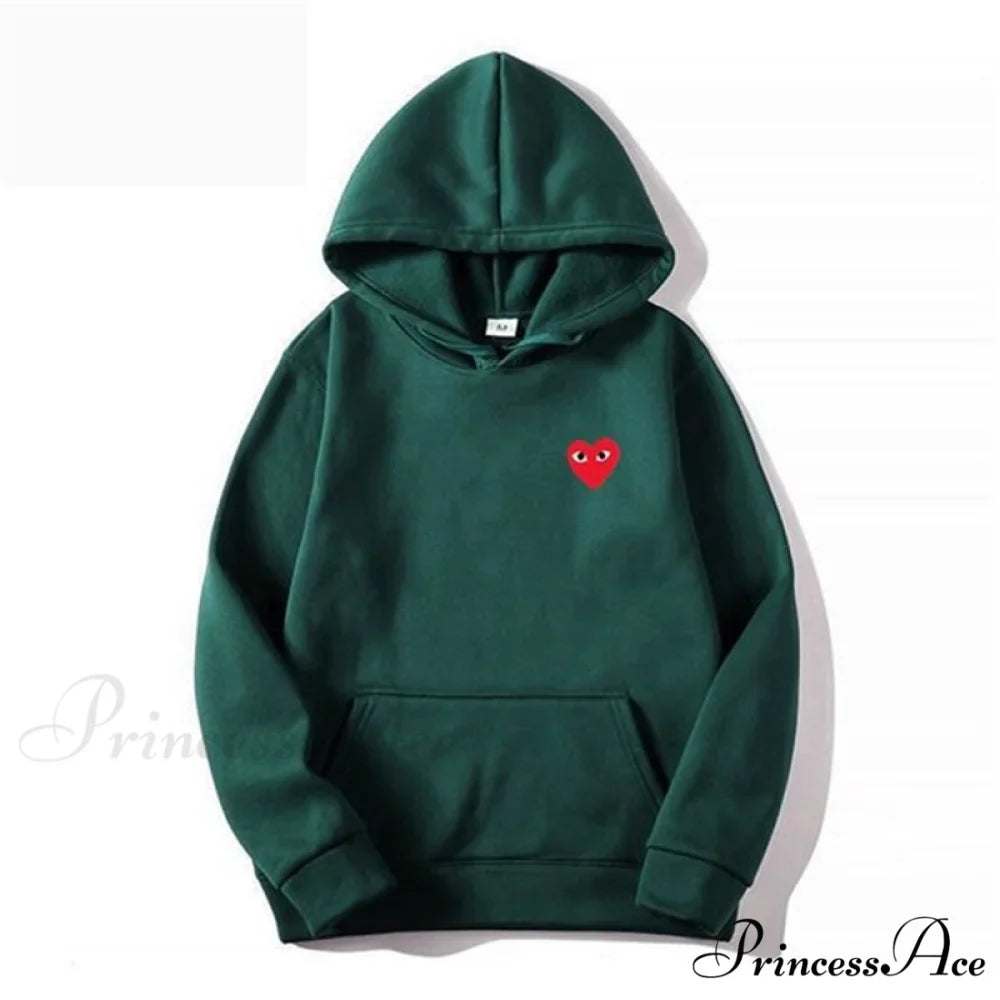 Cotton Heart-Eye Printed Fall/Winter Casual Hoodies