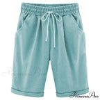Cotton Pants Ladies Drawstring Elastic Loose Shorts