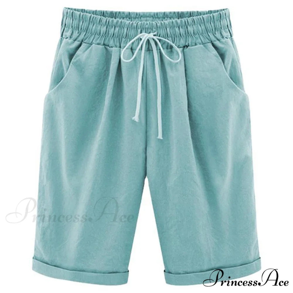 Cotton Pants Ladies Drawstring Elastic Loose Shorts