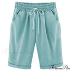 Cotton Pants Ladies Drawstring Elastic Loose Shorts