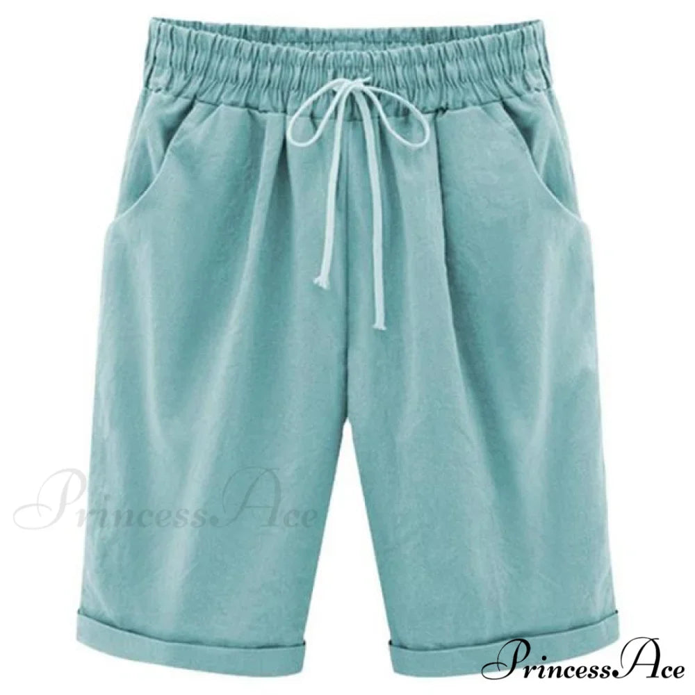 Cotton Pants Ladies Drawstring Elastic Loose Shorts