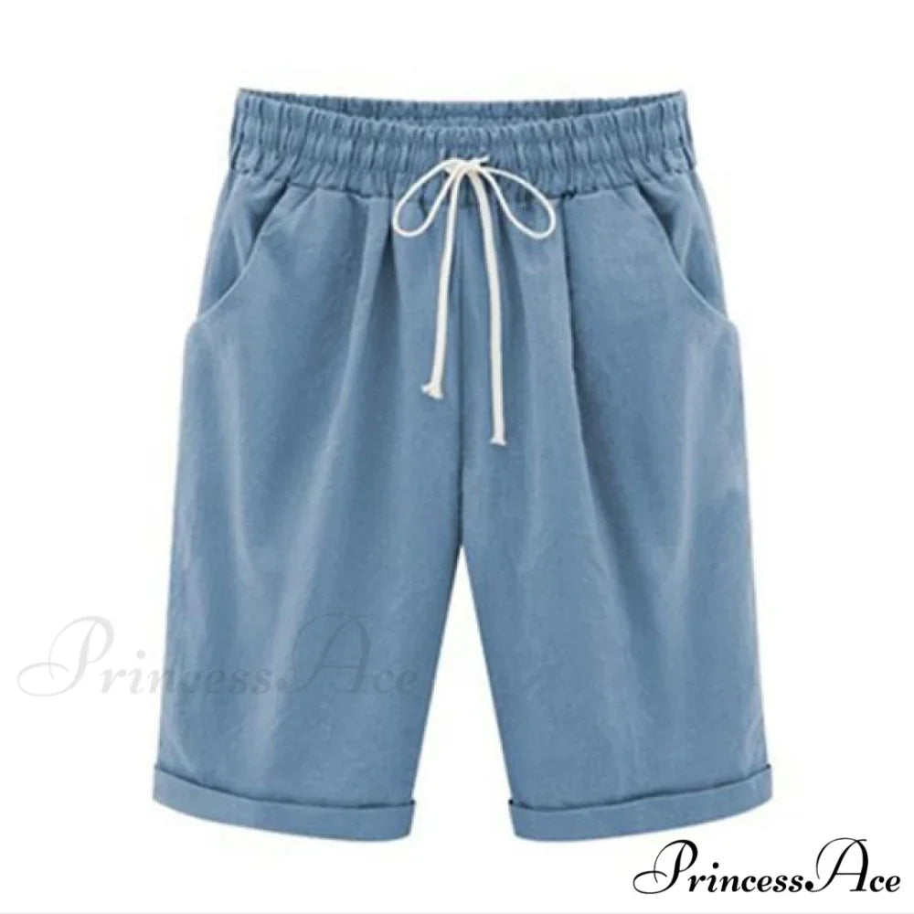 Cotton Pants Ladies Drawstring Elastic Loose Shorts